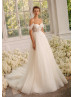 Ivory Pearl Beaded Tulle Fabulous Wedding Dress Ivory Pearl Beaded Tulle Fabulous Wedding Dress